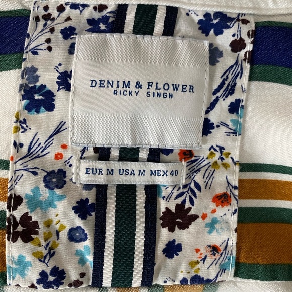 Denim & Flower by Ricky Singh Striped Button-Up Shirt (Size M) - Picture 7 of 7